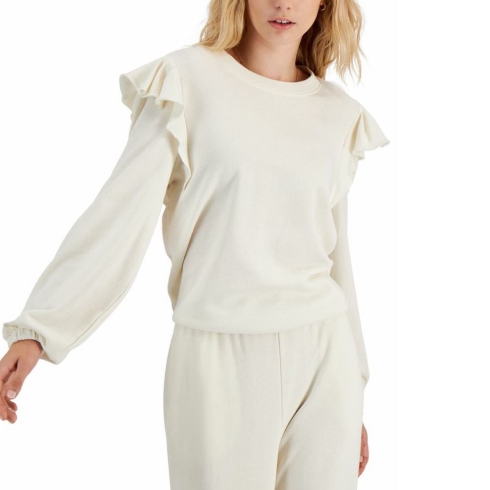 INC white, long sleeve sweater, size small
